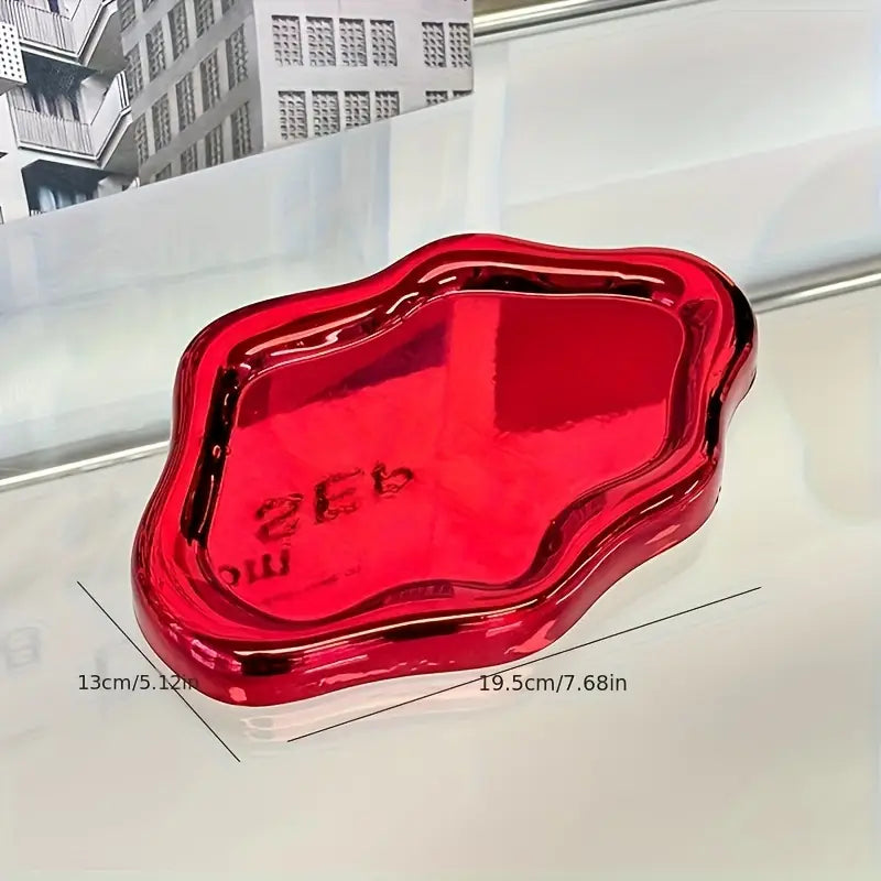 Élégant Plateau de Bijoux en Résine avec Design Floral