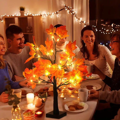 Leds Lampe d'arbre artificielle en forme de feuille de marronnier