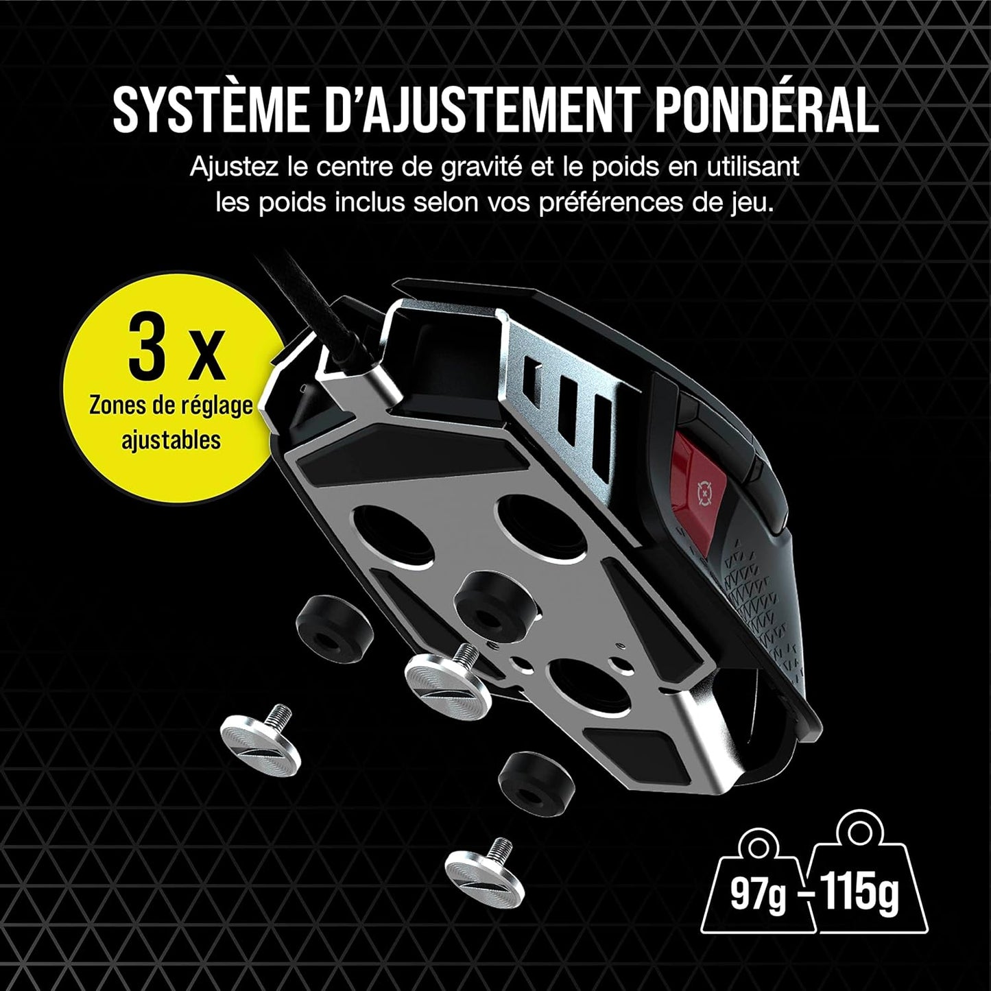 Corsair M65 RGB ULTRA Souris Gaming FPS Personnalisable - 26 000 DPI MARKSMAN, Switchs Optiques, Technologie d’hyper-traitement AXON, Contrôle de fusion de capteurs - Noir