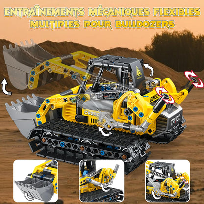 2 en 1 Pelleteuse & Bulldozers Technic, 399PCS Jeu de Construction pour Garçon 6-12+ Ans, Jouet d'ingénierie, STEM Jouet Blocs Cadeaux éducatif pour Enfants