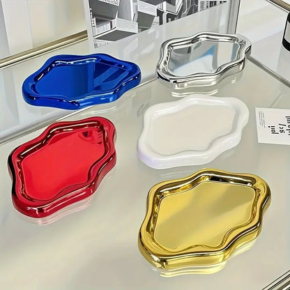 Élégant Plateau de Bijoux en Résine avec Design Floral